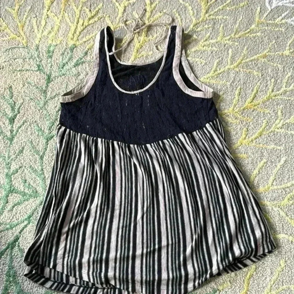 Free People Sleeveless Floral Lace Boho Summer Tank Top Size M Small Tie-Back - Picture 3 of 5